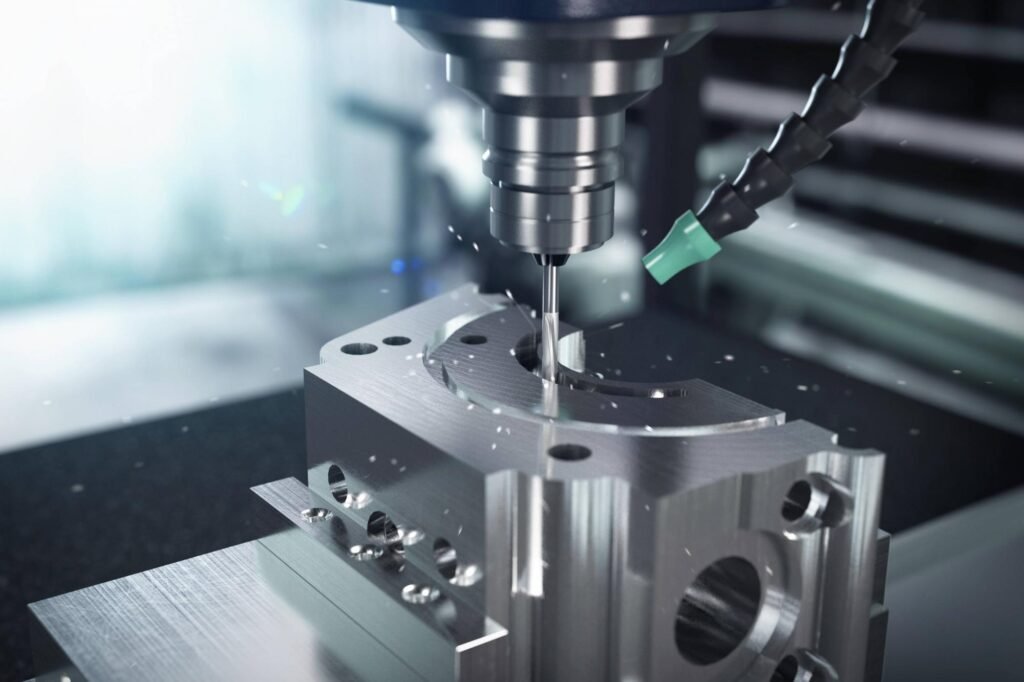 Máquina utilizada em empresa de usinagem de peças